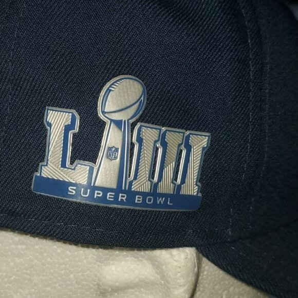 New Era NFL Superbowl Patroits Embellished & Embroidered Sz 7 3/8 Fitted Cap - Picture 7 of 13